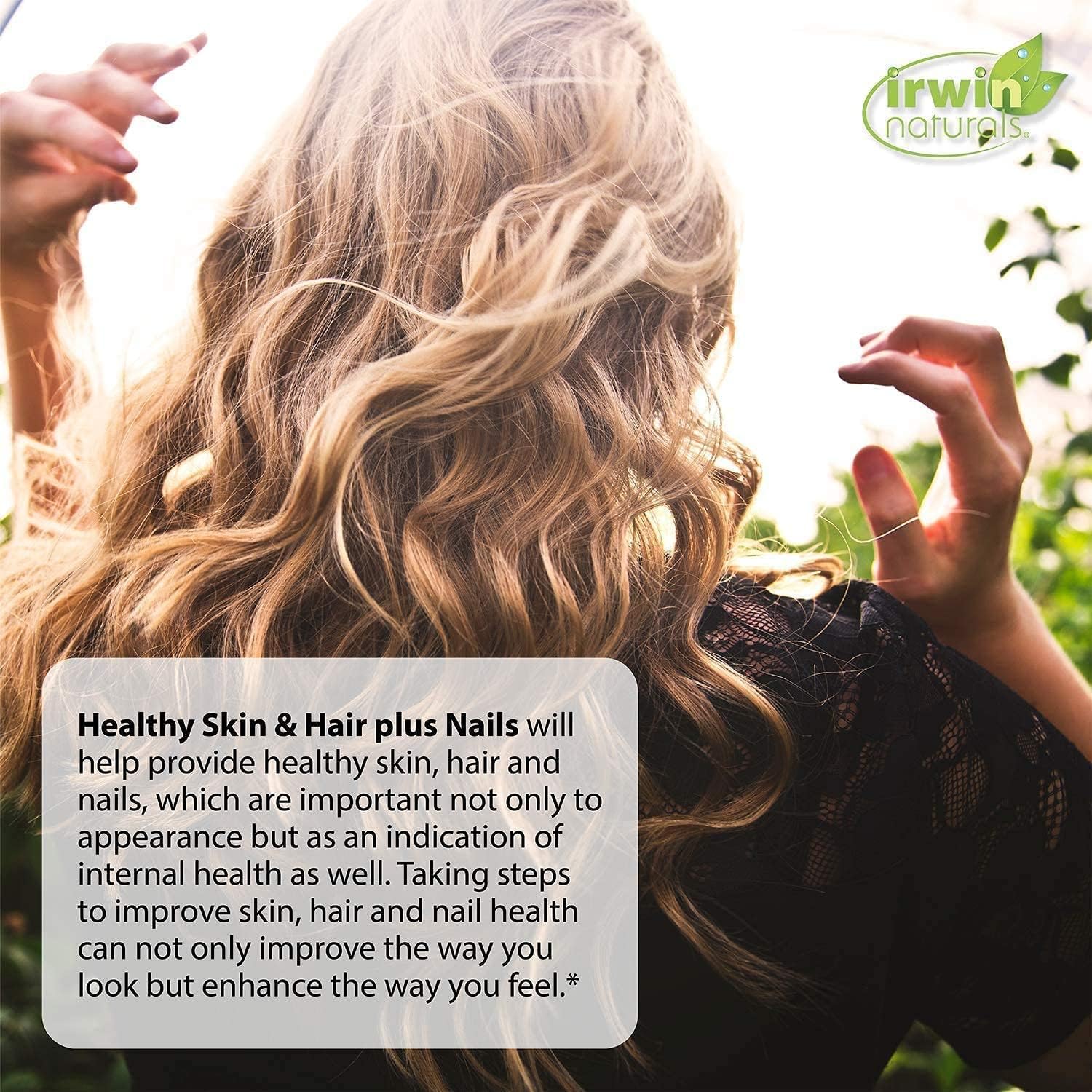 Irwin Naturals Hair and Nails Supplement - Enhances Shine, Texture, and Strength - 60 Liquid Softgels with Pill Case