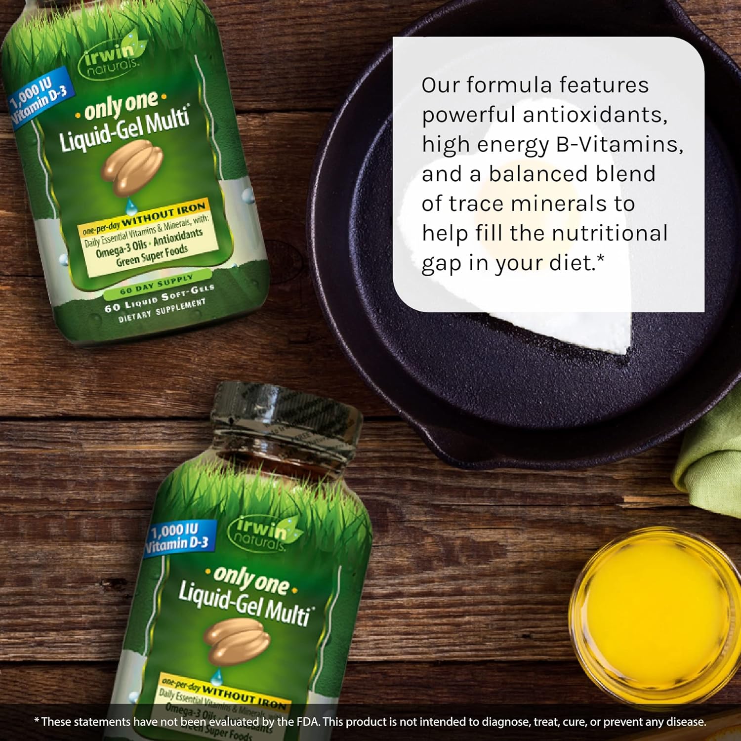 Irwin Naturals Only One Liquid-Gel Multi - 60 Softgels - Daily Essential Vitamins, Minerals, Antioxidants & Omega-3