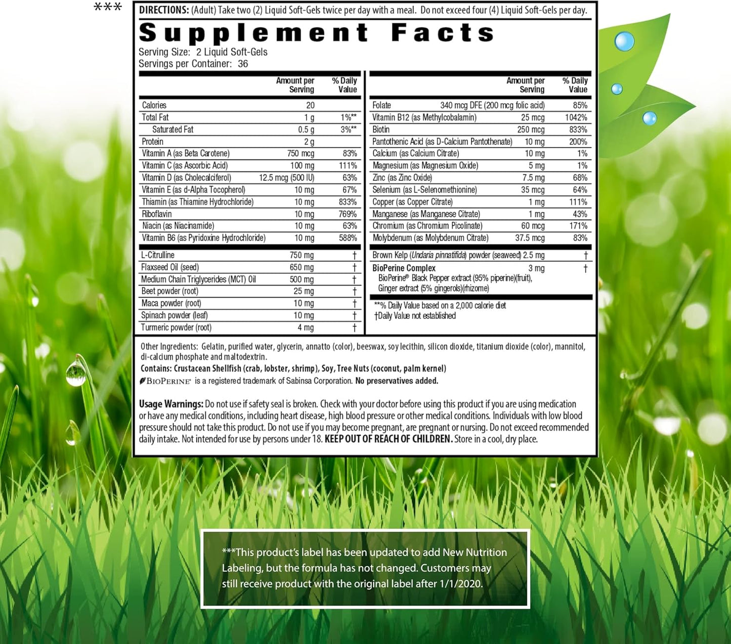 Irwin Naturals Quick Energy RED Liquid-Gel Multi Supplement - 144 Liquid Soft-Gels with Nitric Oxide Booster & Superfoods - 72 Servings per Pack