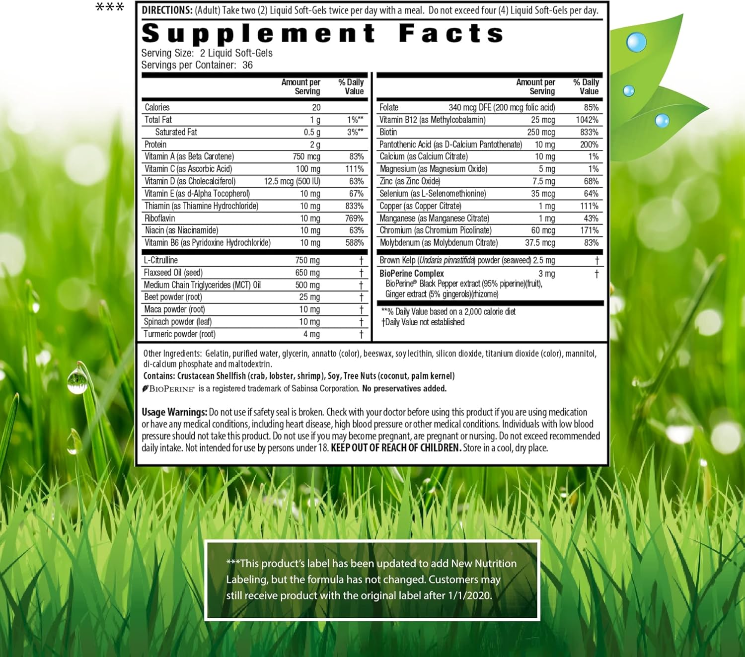 Irwin Naturals Quick Energy RED Liquid-Gel Multi Supplement - 144 Liquid Soft-Gels with Nitric Oxide Booster & Superfoods - 72 Servings per Pack