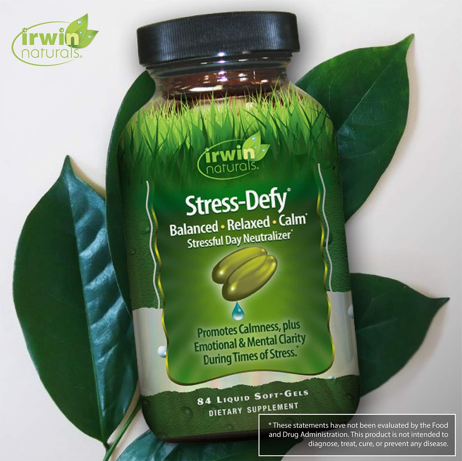 Irwin Naturals Stress-Defy Softgels - 84 Count - Natural Stress Relief Supplement