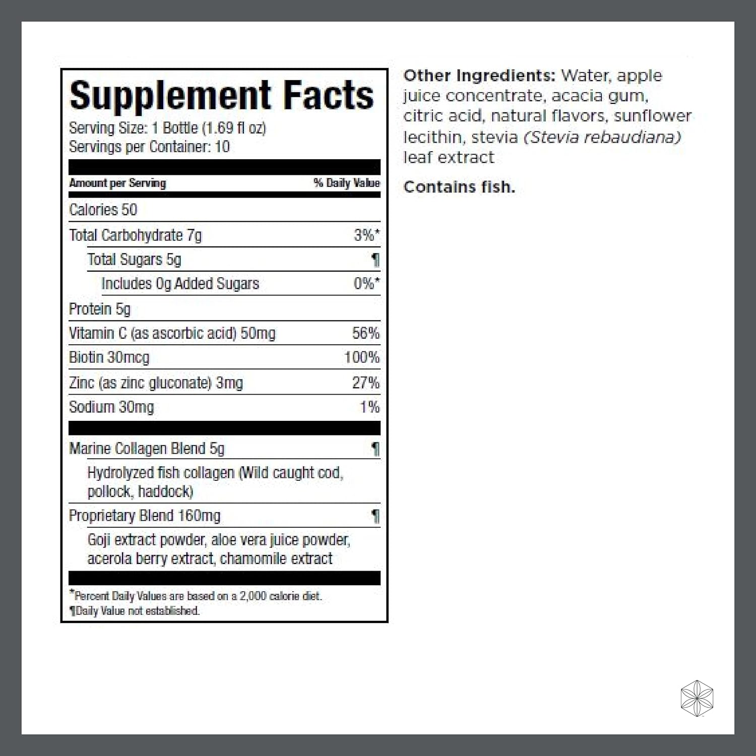 Isagenix Marine Collagen Elixir - Youthful Appearance Drink with Vitamin C, Zinc & Biotin - 50 mL