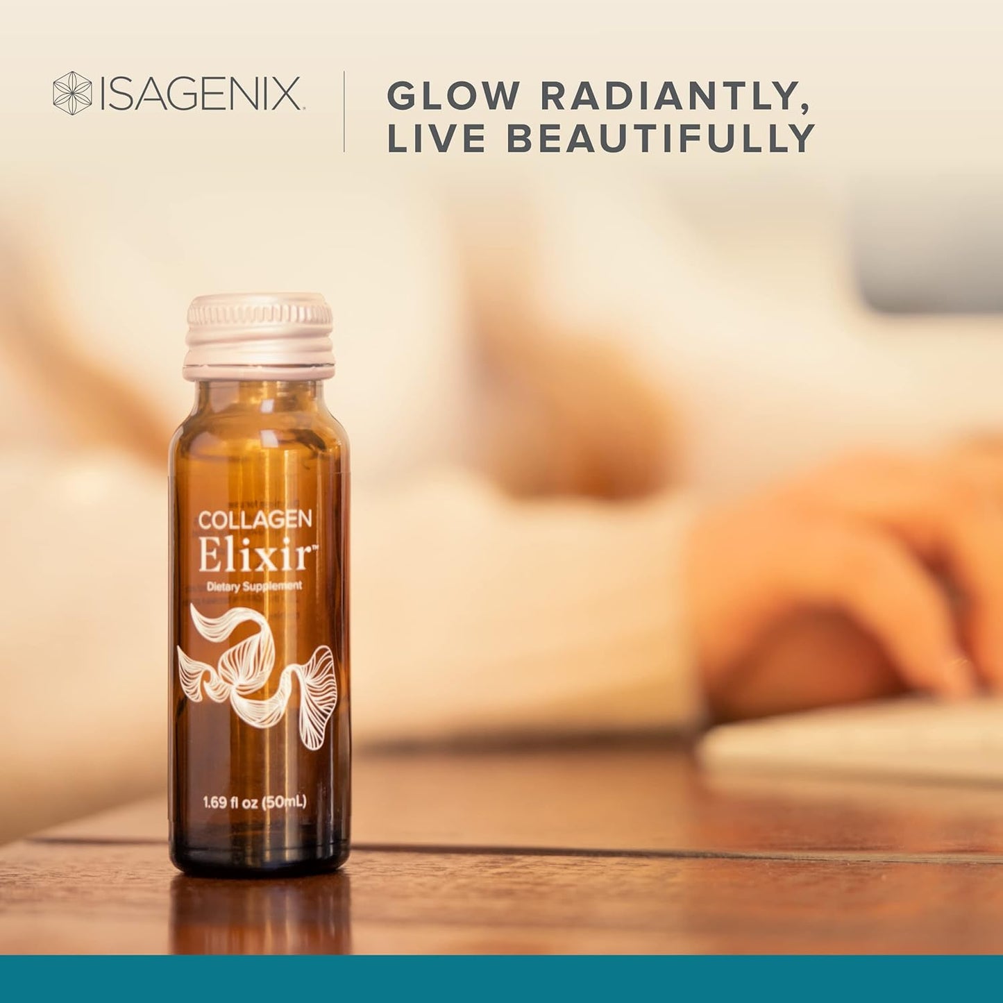 Isagenix Marine Collagen Elixir - Youthful Appearance Drink with Vitamin C, Zinc & Biotin - 50 mL