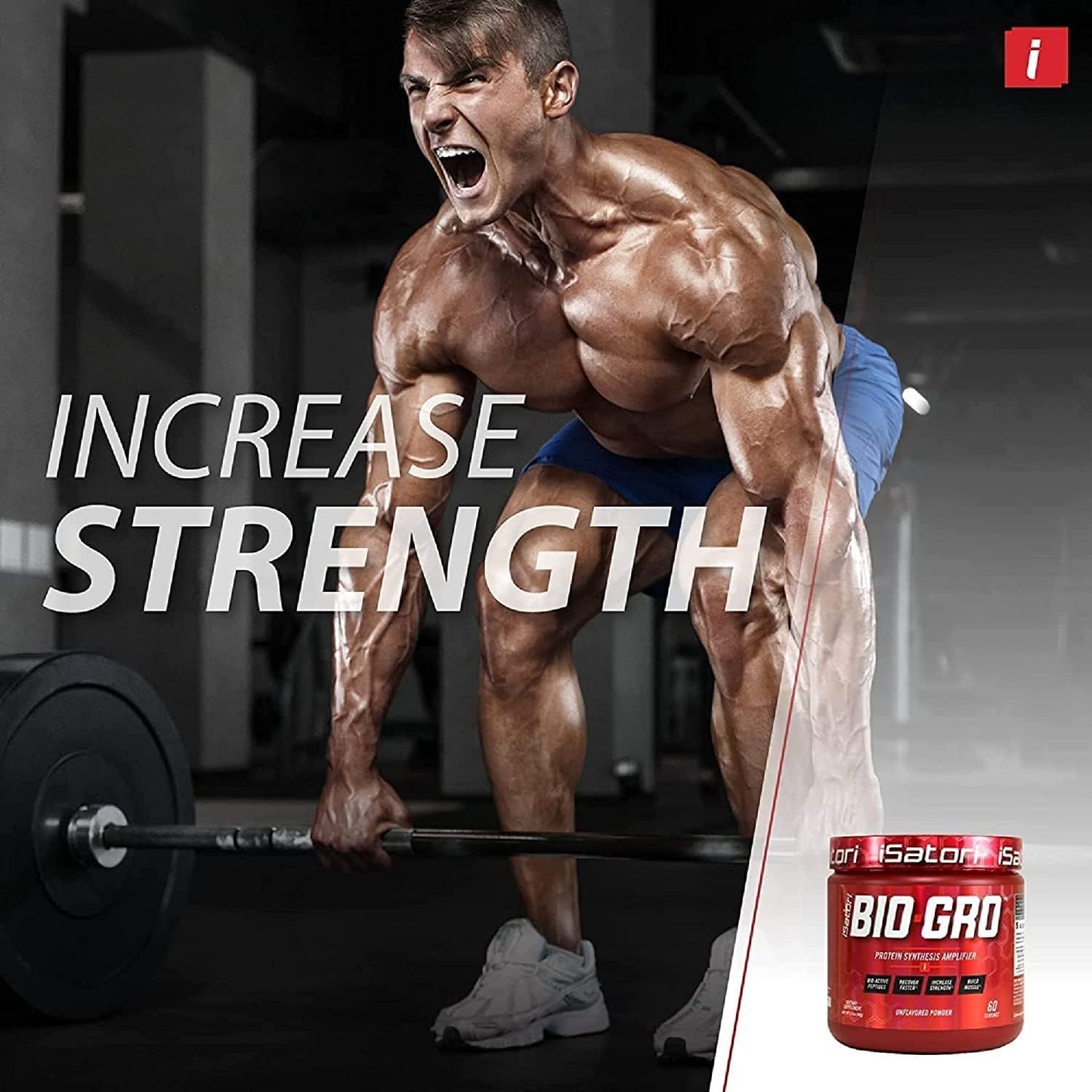 iSatori BIO-GRO Muscle Recovery & Growth Supplement with Bio-Active Peptides - 120 Servings