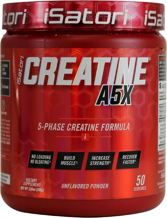 iSatori Creatine A5X: 5 Phase Powder with Betaine Anhydrous for Muscle Building & Recovery, 50 Servings