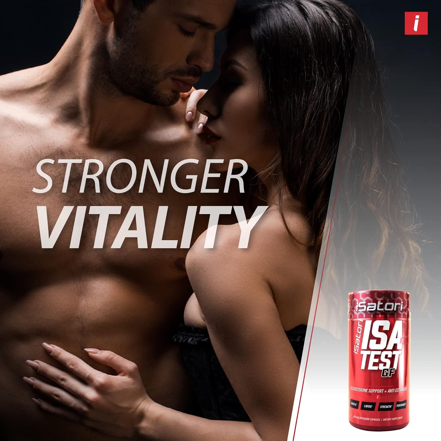 iSatori ISA-Test GF High Performance - 120 Capsules for Strength and Muscle Mass Gain - Hardcore Training for Exercise and Sports - Gluten-Free Anti-Estrogen Complex