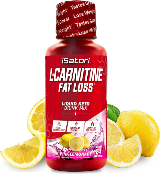 iSatori L-Carnitine 1500 Liquid Supplement - Triple Blend with Acetyl & Tartrate for Stimulant-Free Energy - Keto-Friendly Pink Lemonade Flavor (24 Servings)