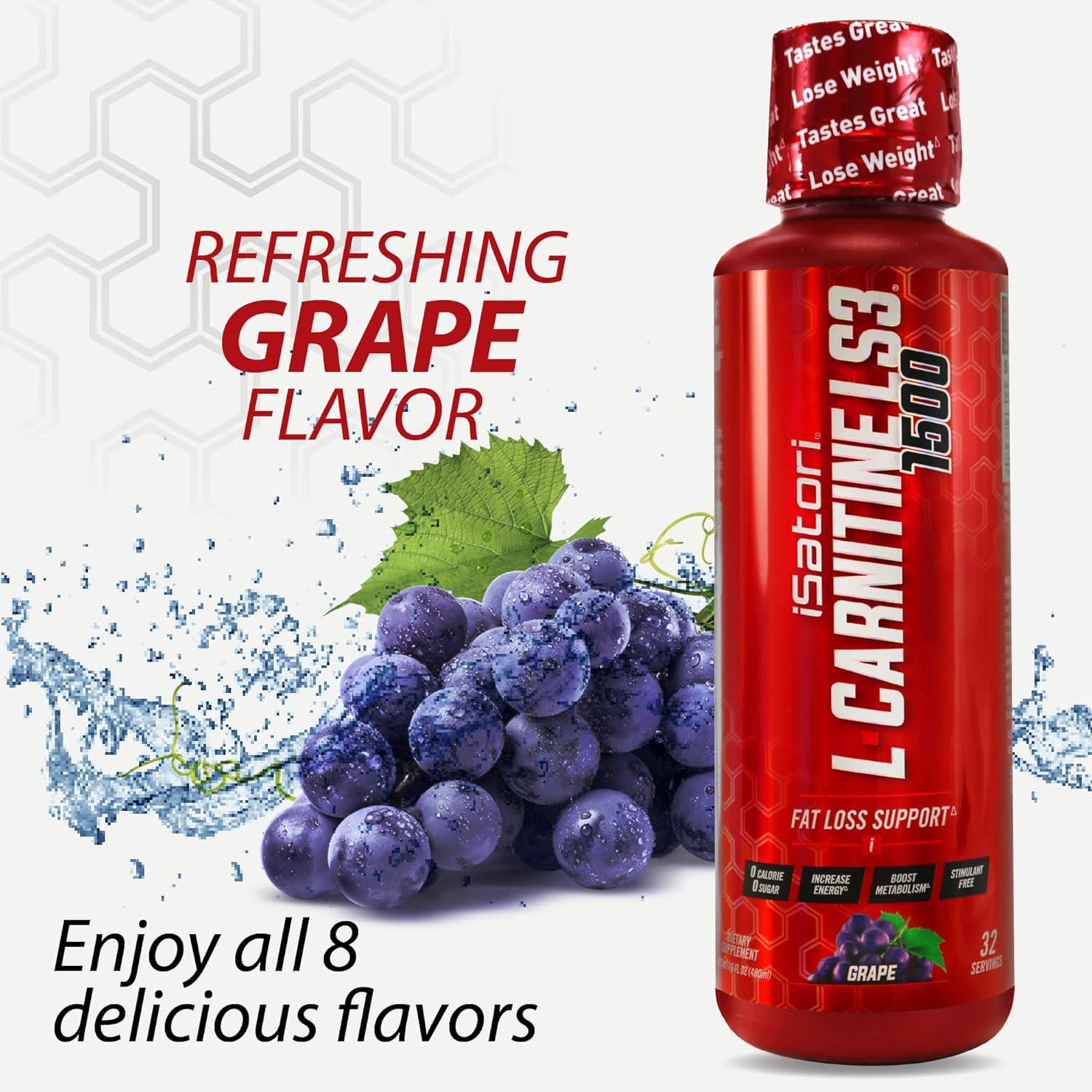 iSatori Ultra CLA Softgels with Liquid L-Carnitine LS3 Grape, Acetyl, Omega 3 6 9 Safflower Oil - 32 Servings