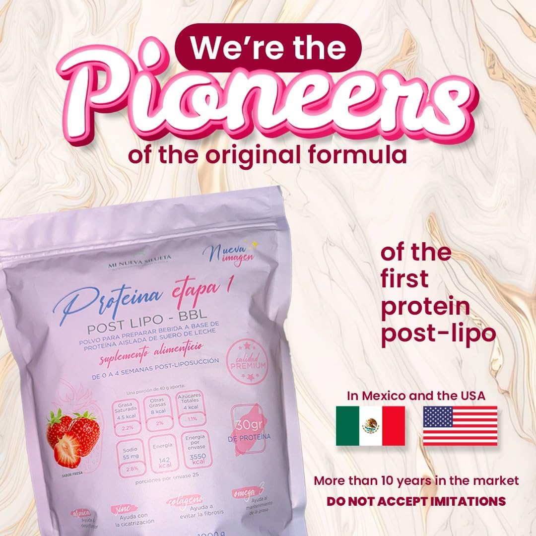 Isolated Whey Protein Powder with Collagen for Fat Transfer - Strawberry Flavor