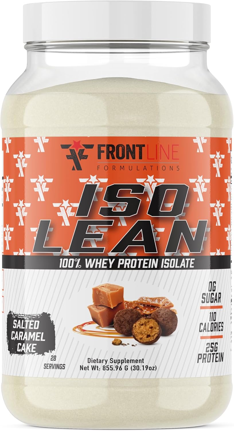 Isolean Whey Protein Isolate Powder, Salted Caramel Cake Flavor, 25g Protein Per Serving, Fast Absorption, Low Sugar, Recovery Support, Veteran Owned