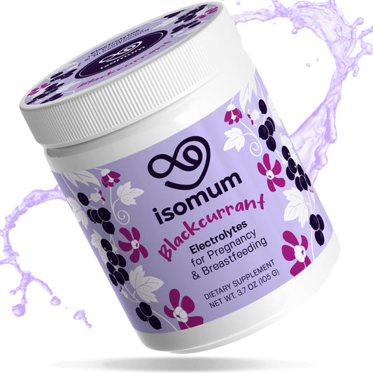 ISOMUM Mom Electrolyte Powder: Hydration & Energy Drink for Pregnancy & Breastfeeding - Essential Vitamins & Minerals - Prenatal & Postpartum Safe - 30 Servings