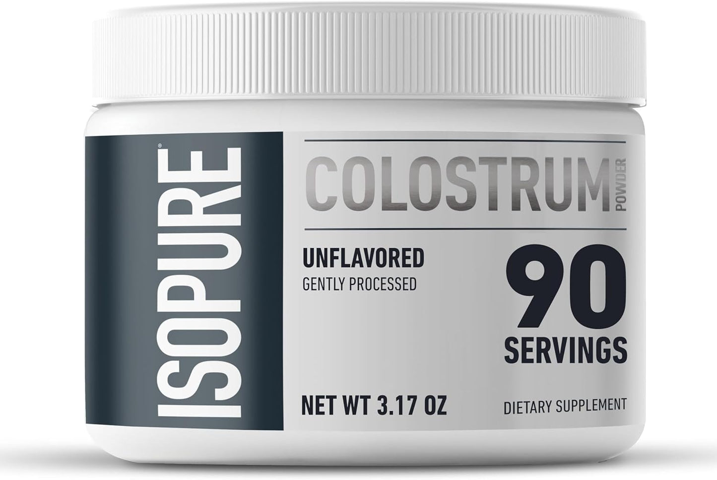 Isopure Bundle: Bovine Colostrum & Collagen Peptides Powder with Vitamin C & Biotin - 90 Servings & 14 Servings, Unflavored
