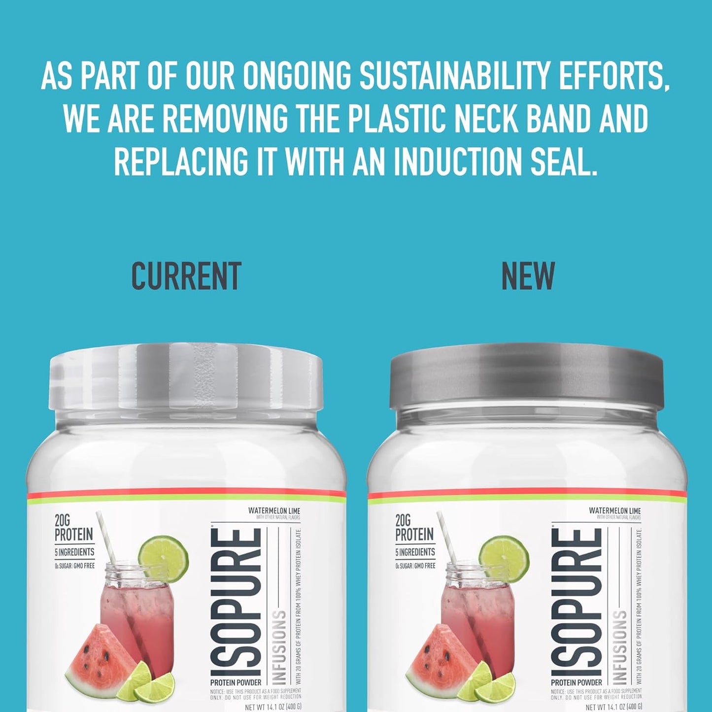 Isopure Clear Whey Isolate Protein Powder Infusions - Tropical Punch Flavor, 20g Protein Per Serving, 14.1 Oz