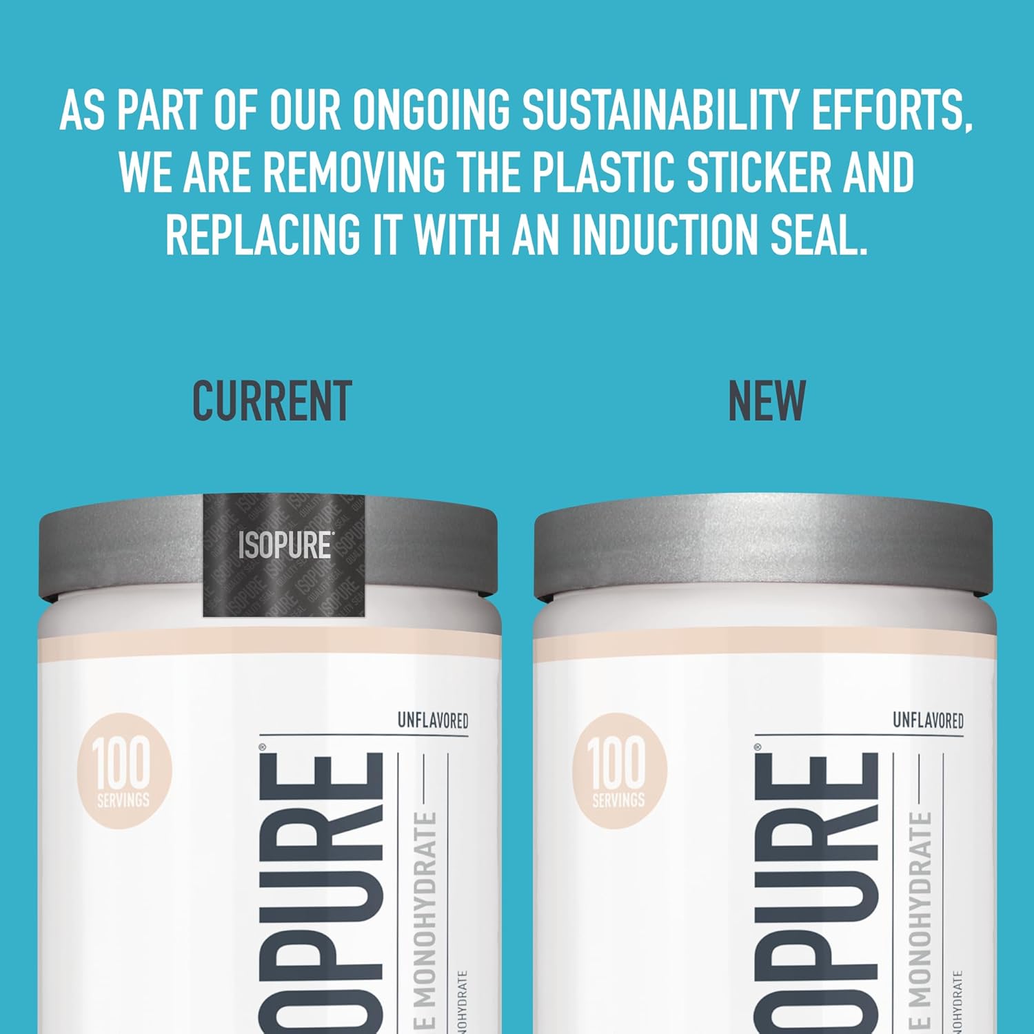 Isopure Creatine Monohydrate Powder - 100% Pure, Sugar Free, Unflavored - 5g per Serving - 1.1 Lbs, 100 Servings