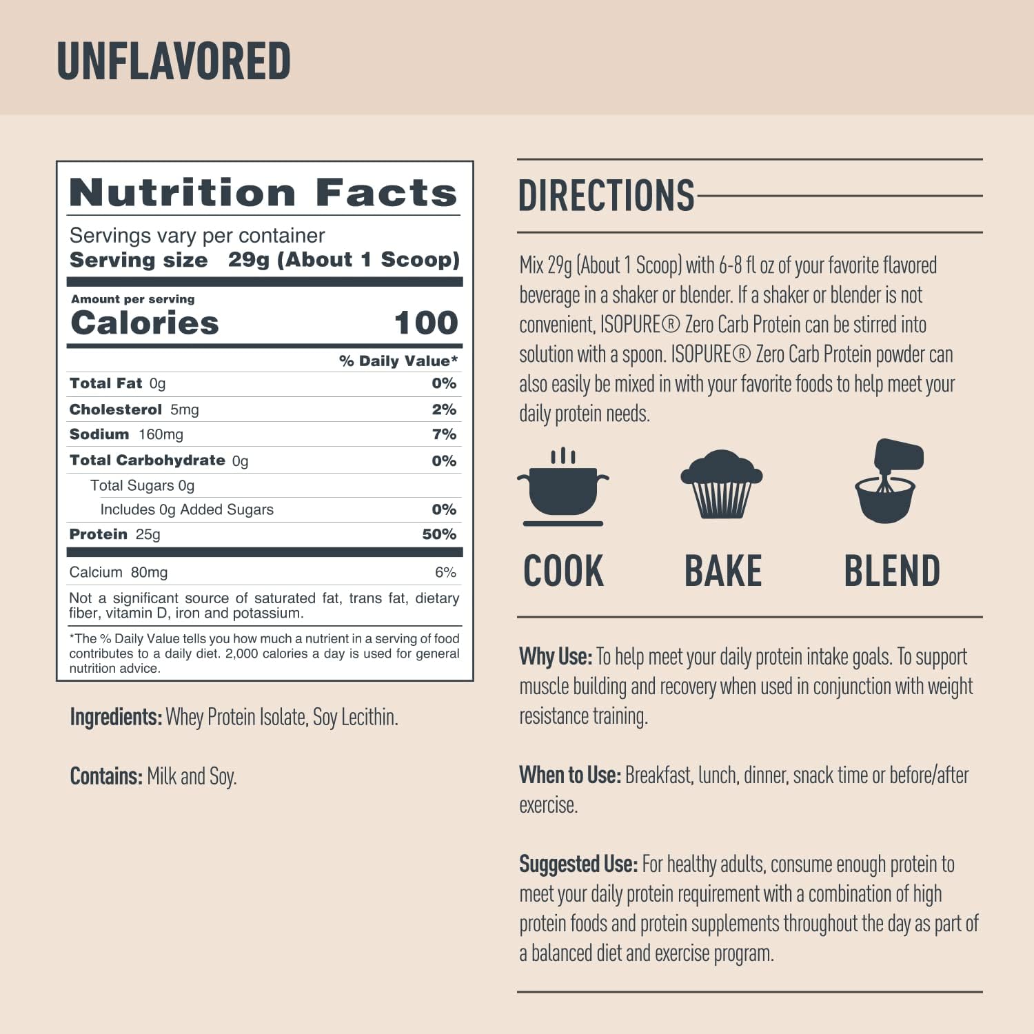 Isopure Unflavored Bundle: Whey Protein Isolate and Creatine Monohydrate - 47 Servings and 100 Servings