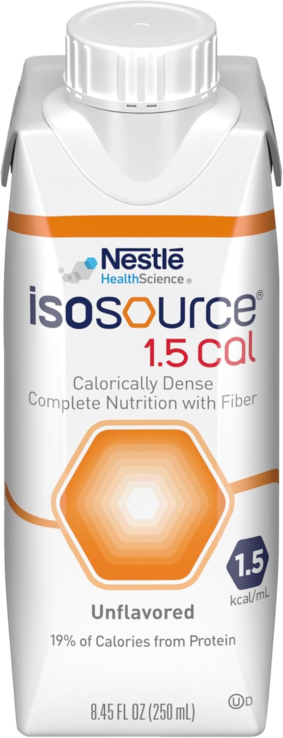 Isosource Complete Nutrition 1.5 Calorie Dense Liquid Meal Replacement, Unflavored, 8.45 fl oz - Pack of 24