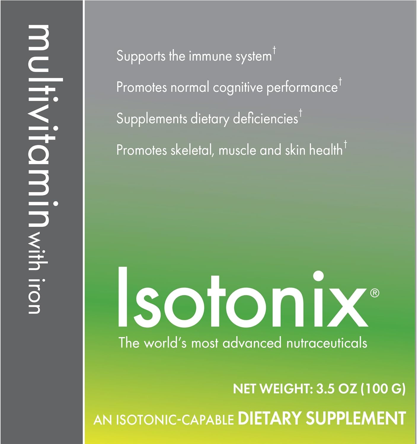 Isotonix Multivitamin with Iron - Boosts Immune System, Cognitive Function, Bone Strength & Energy - Ideal for Men and Women - 90 Servings - Gluten-Free, Non-GMO