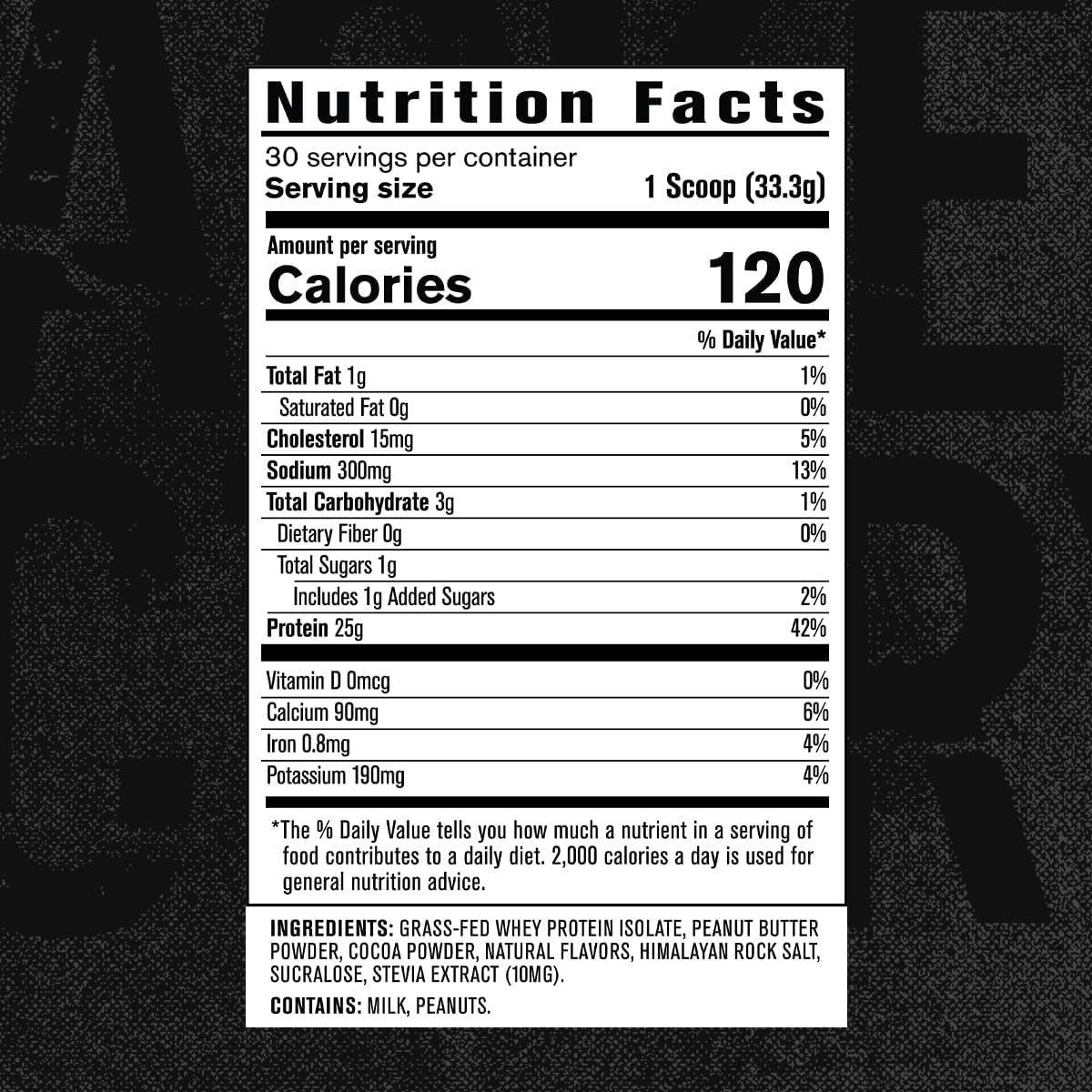 Jacked Factory Grass Fed Whey Protein Isolate Powder - Chocolate Peanut Butter Flavor, Low Carb, Non-GMO, Muscle Building Protein for Post Workout Recovery - 2LB, 30 Servings