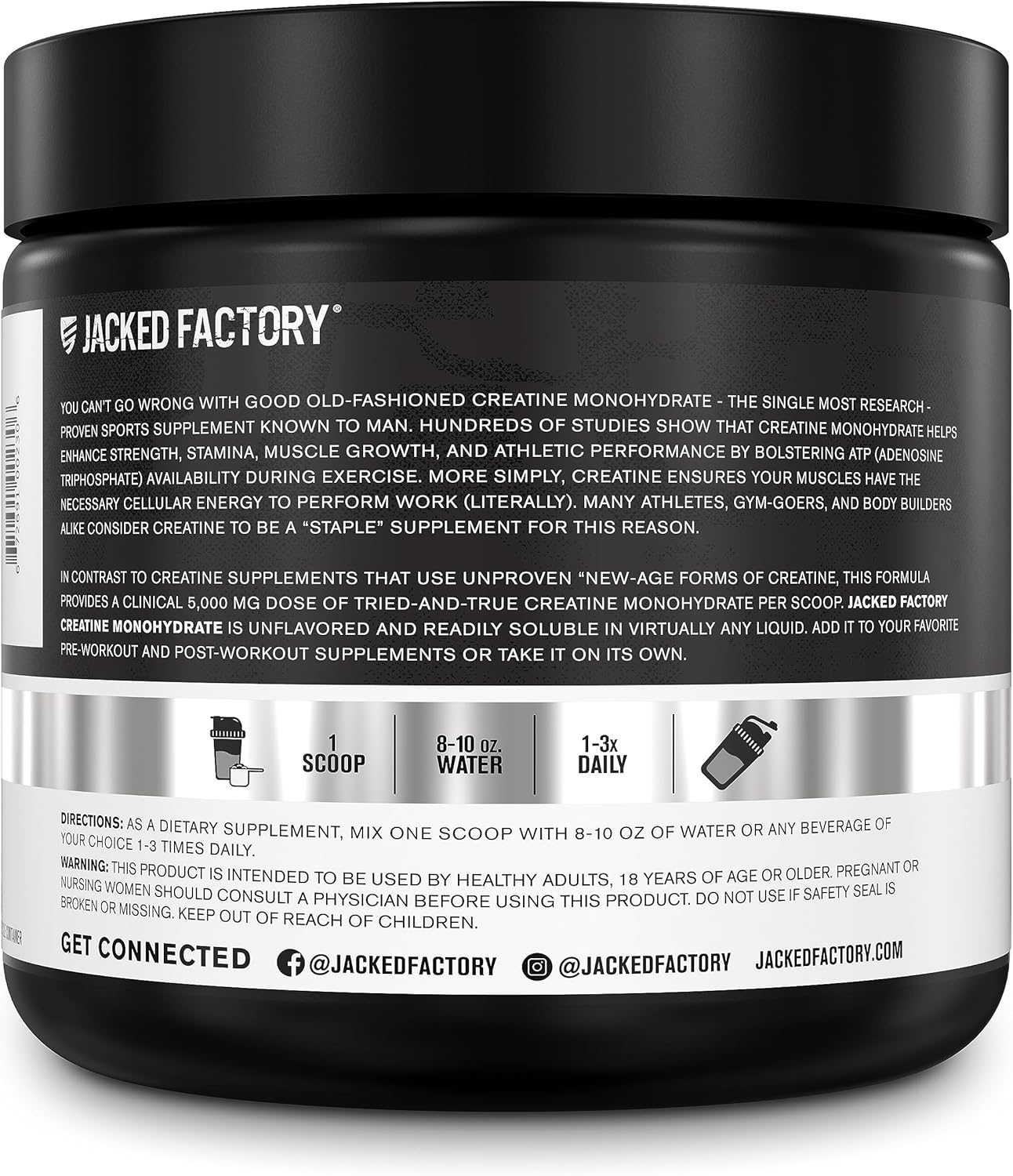 Jacked Factory NITROSURGE Shred & Creatine Monohydrate Combo Pack - Pre Workout Supplement & Powder (Fruit Punch & Unflavored, 30 Servings each)