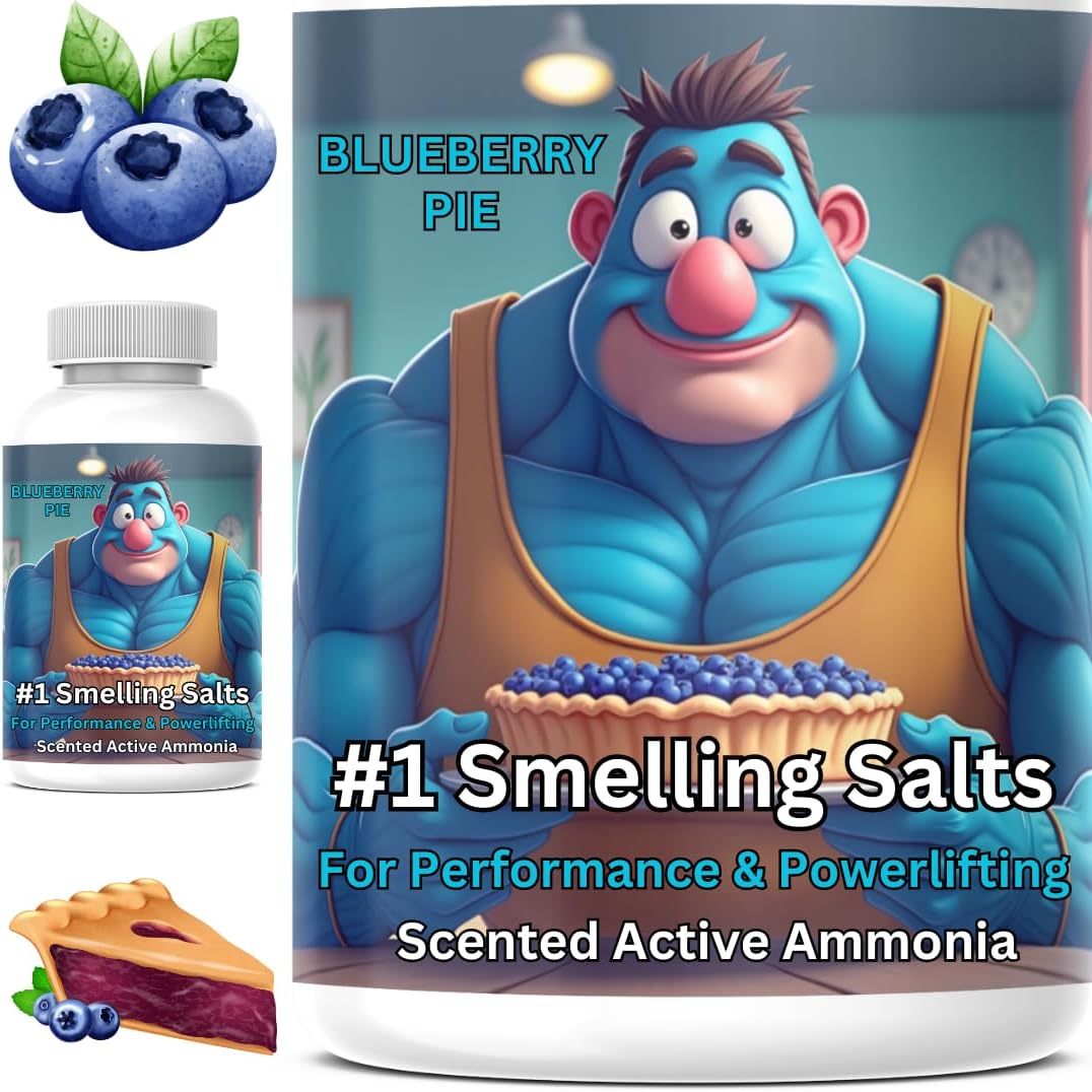 Jakd Labs Ammonia Smelling Salts for Athletic Performance & Powerlifting - Made in USA, Lab Tested Dry Activated Inhalant (Blueberry Pie Scent)
