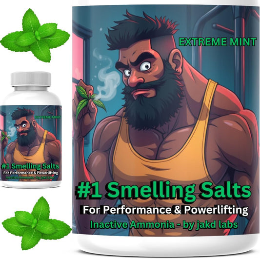 Jakd Labs Ammonia Smelling Salts for Athletic Performance & Powerlifting - Lab Tested Dry Activated Inhalant - Made in USA - Water Mint Scent