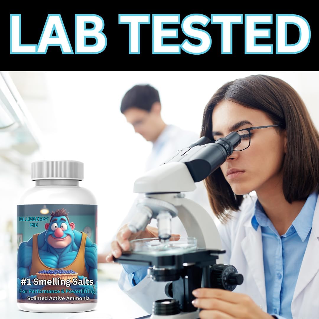 Jakd Labs Ammonia Smelling Salts for Athletic Performance & Powerlifting - Made in USA, Lab Tested Dry Activated Inhalant (Blueberry Pie Scent)