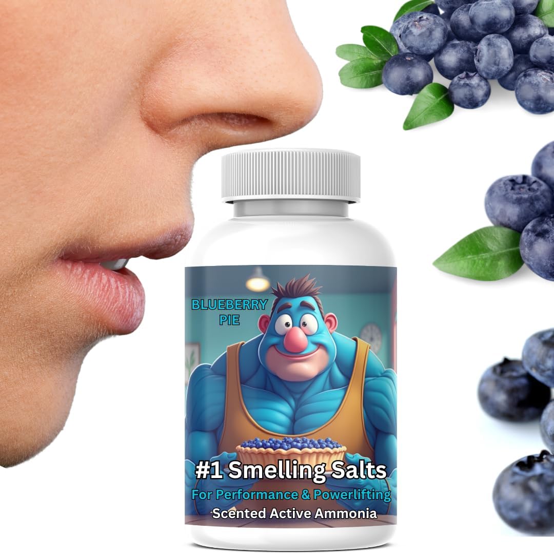 Jakd Labs Ammonia Smelling Salts for Athletic Performance & Powerlifting - Made in USA, Lab Tested Dry Activated Inhalant (Blueberry Pie Scent)