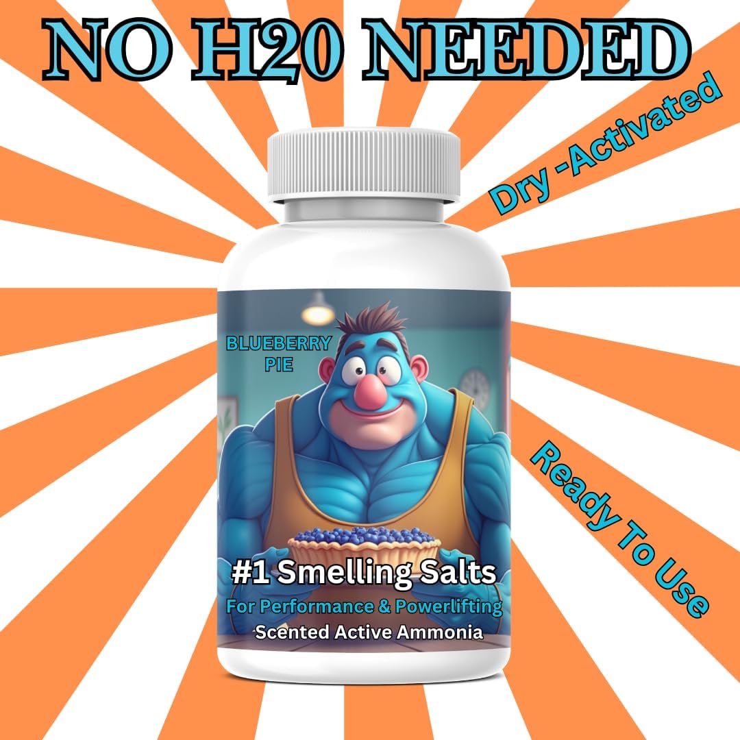 Jakd Labs Ammonia Smelling Salts for Athletic Performance & Powerlifting - Made in USA, Lab Tested Dry Activated Inhalant (Blueberry Pie Scent)