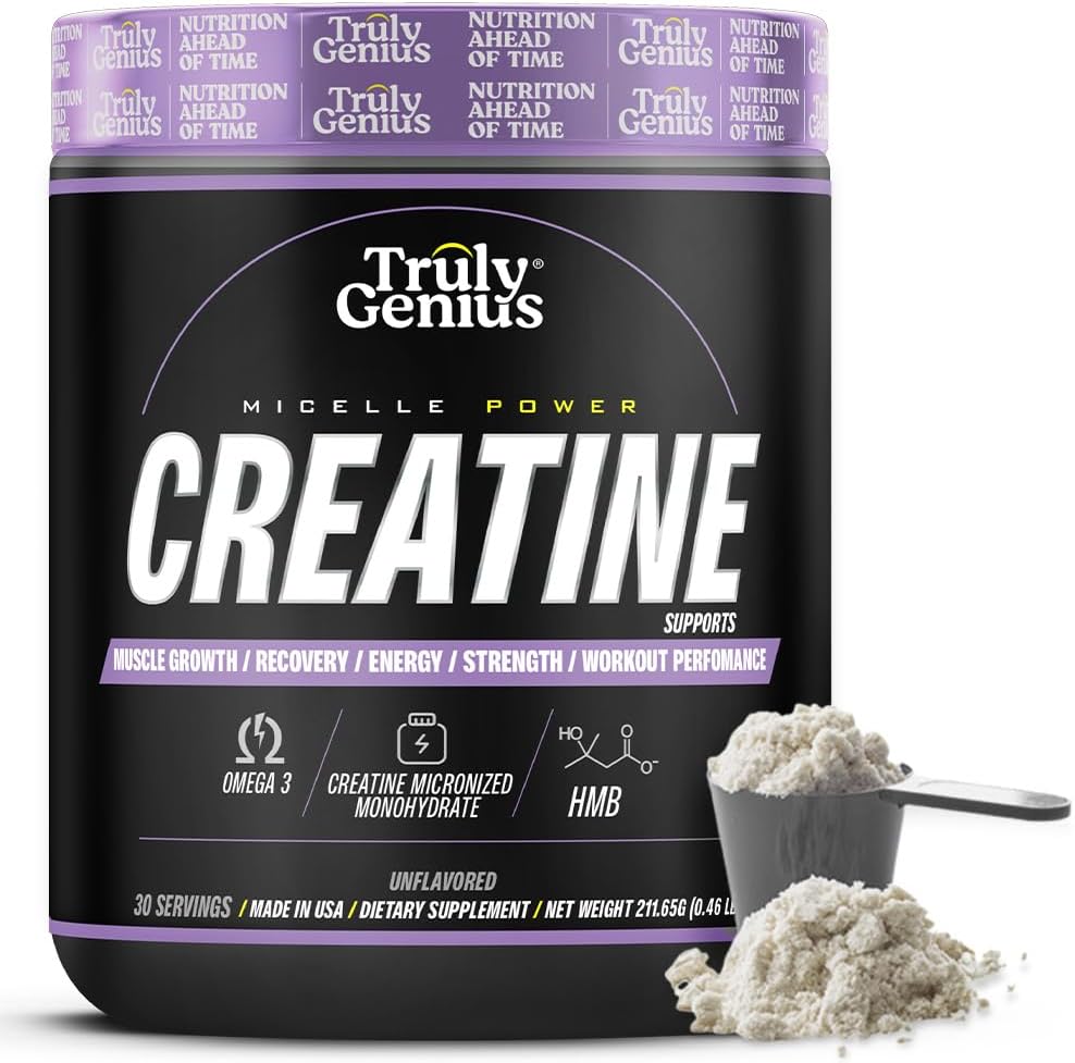 James Rodriguez Creatine Monohydrate Powder with Omega 3 & HMB - High Absorption for Energy & Muscle Repair - 30 Servings, 211g
