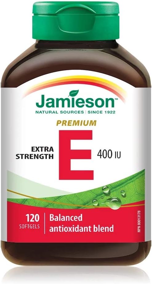 Jamieson Balance E 400IU Capsules with Mixed Tocopherols for Preventing Premature Cell Aging