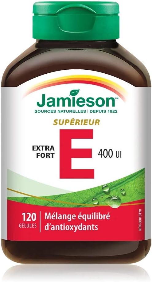 Jamieson Balance E 400IU Capsules with Mixed Tocopherols for Preventing Premature Cell Aging