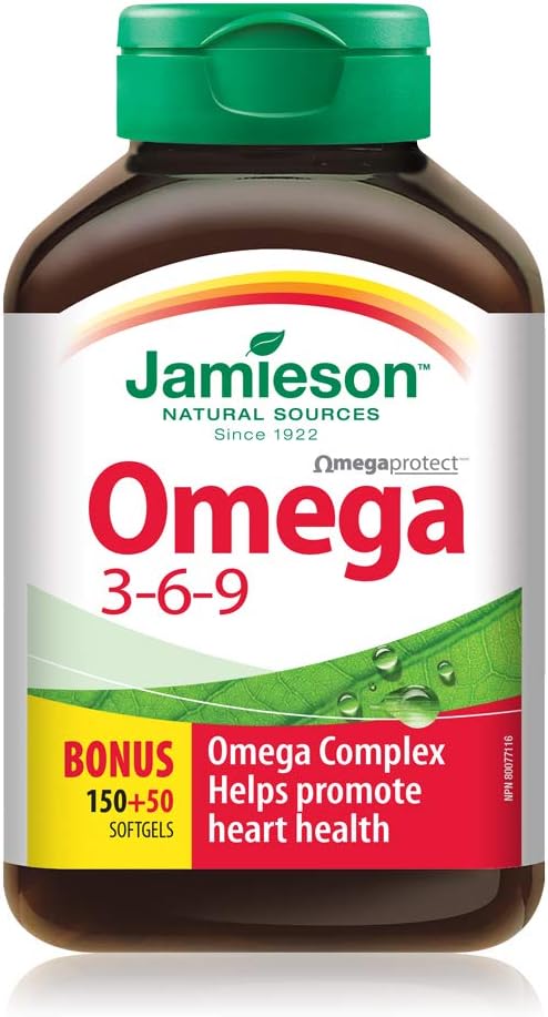Jamieson Omega 3-6-9 Supplement, 200 Capsules - Nature's Finest Formula