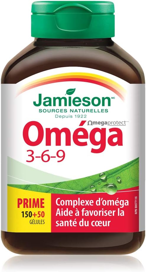 Jamieson Omega 3-6-9 Supplement, 200 Capsules - Nature's Finest Formula