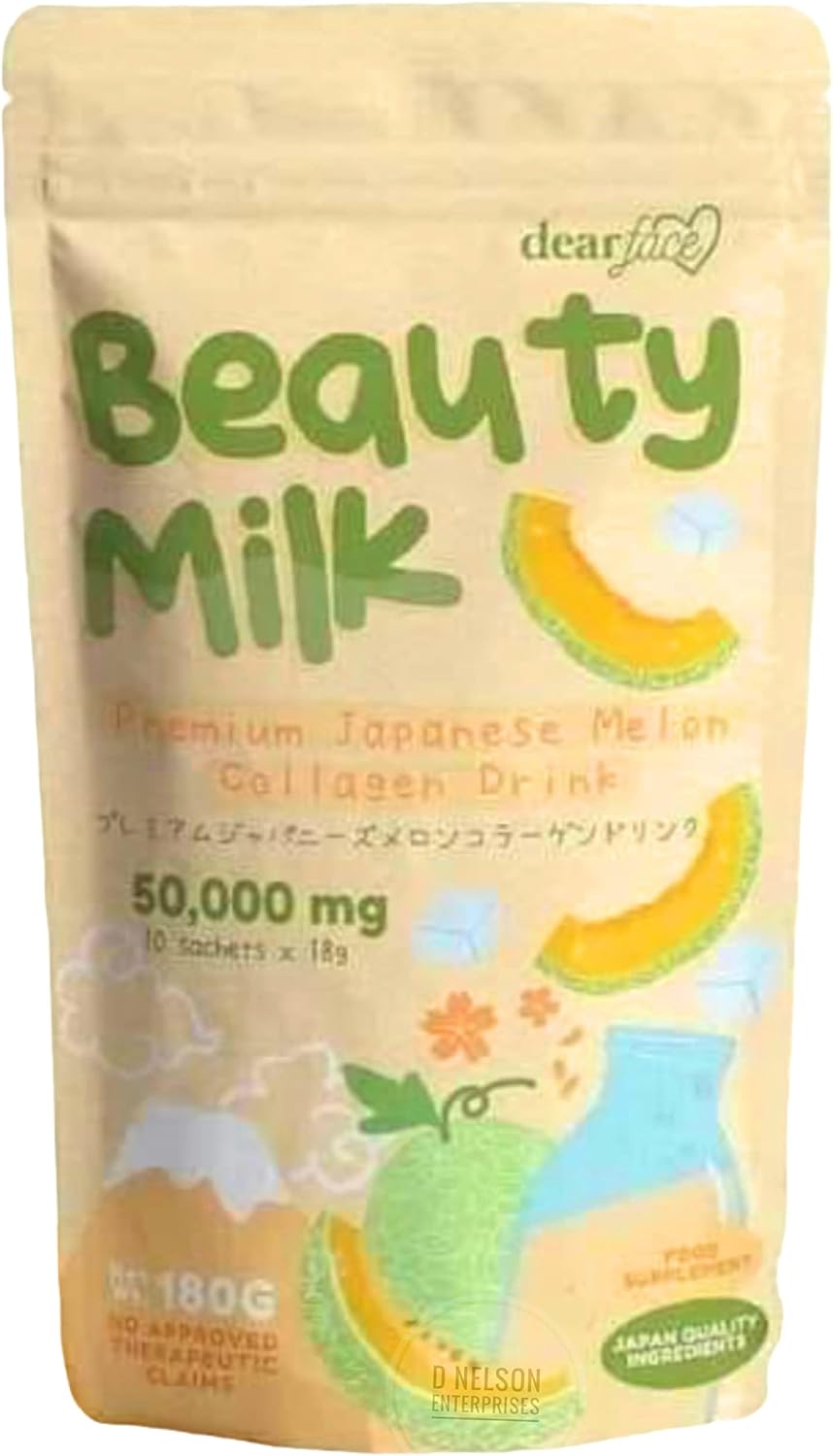 Japanese Collagen MELON Drink with 50,000mg Hydrolyzed Collagen for Face Beauty - 6.3 oz