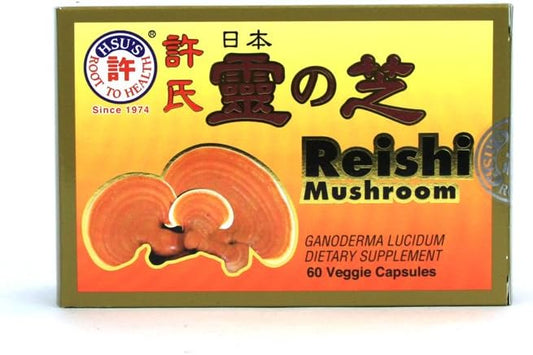 Japanese Reishi Mushroom Capsules by Hsu's Ginseng - 60 Count (SKU 3720)