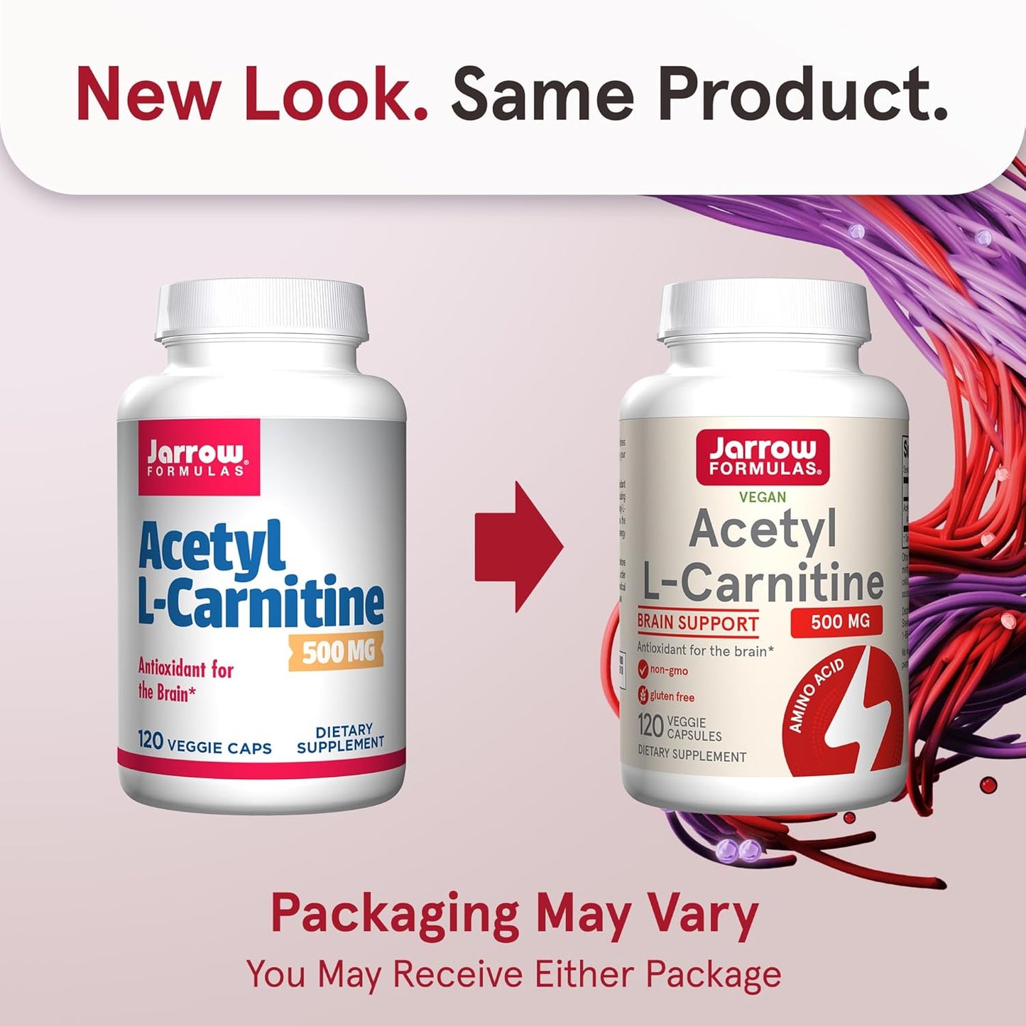 Jarrow Formulas Acetyl L-Carnitine 500mg Capsules – Brain Health & Antioxidant Support, 120 Day Supply (12 Pack)