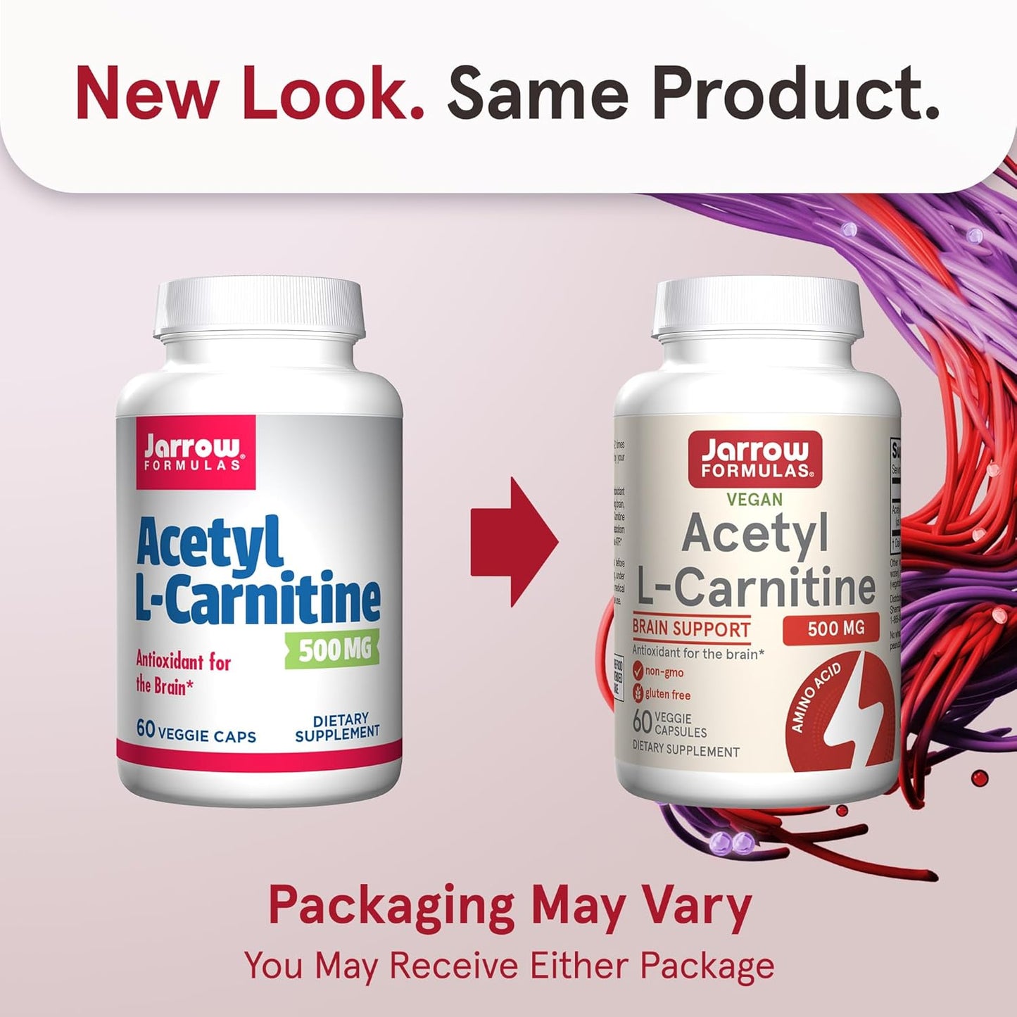 Jarrow Formulas Acetyl L-Carnitine 500mg Veggie Capsules - Brain Health and Antioxidants Supplement - 720 Day Supply (12 Pack)