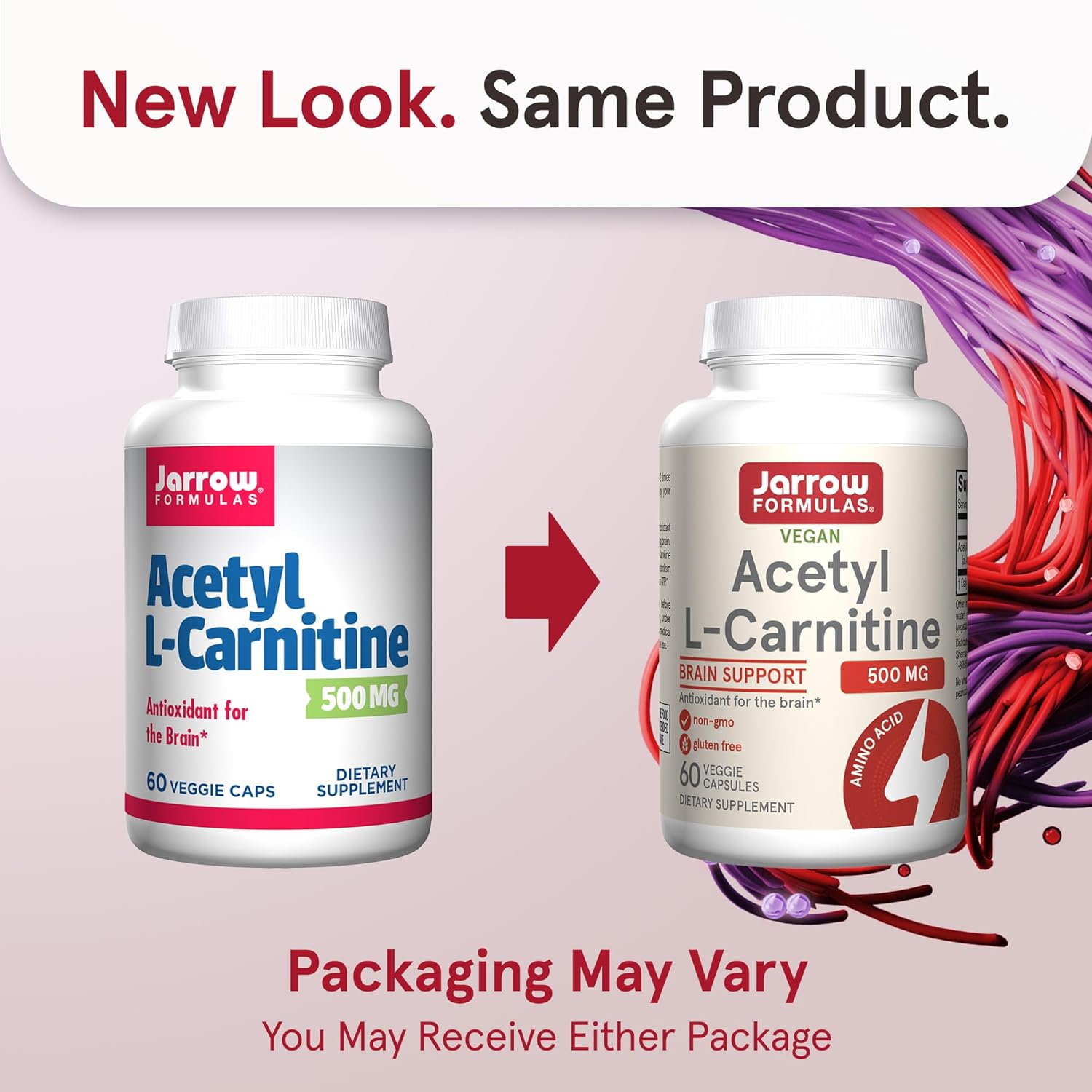 Jarrow Formulas Acetyl L-Carnitine 500mg Veggie Capsules - Brain Health and Antioxidants Supplement - 720 Day Supply (12 Pack)
