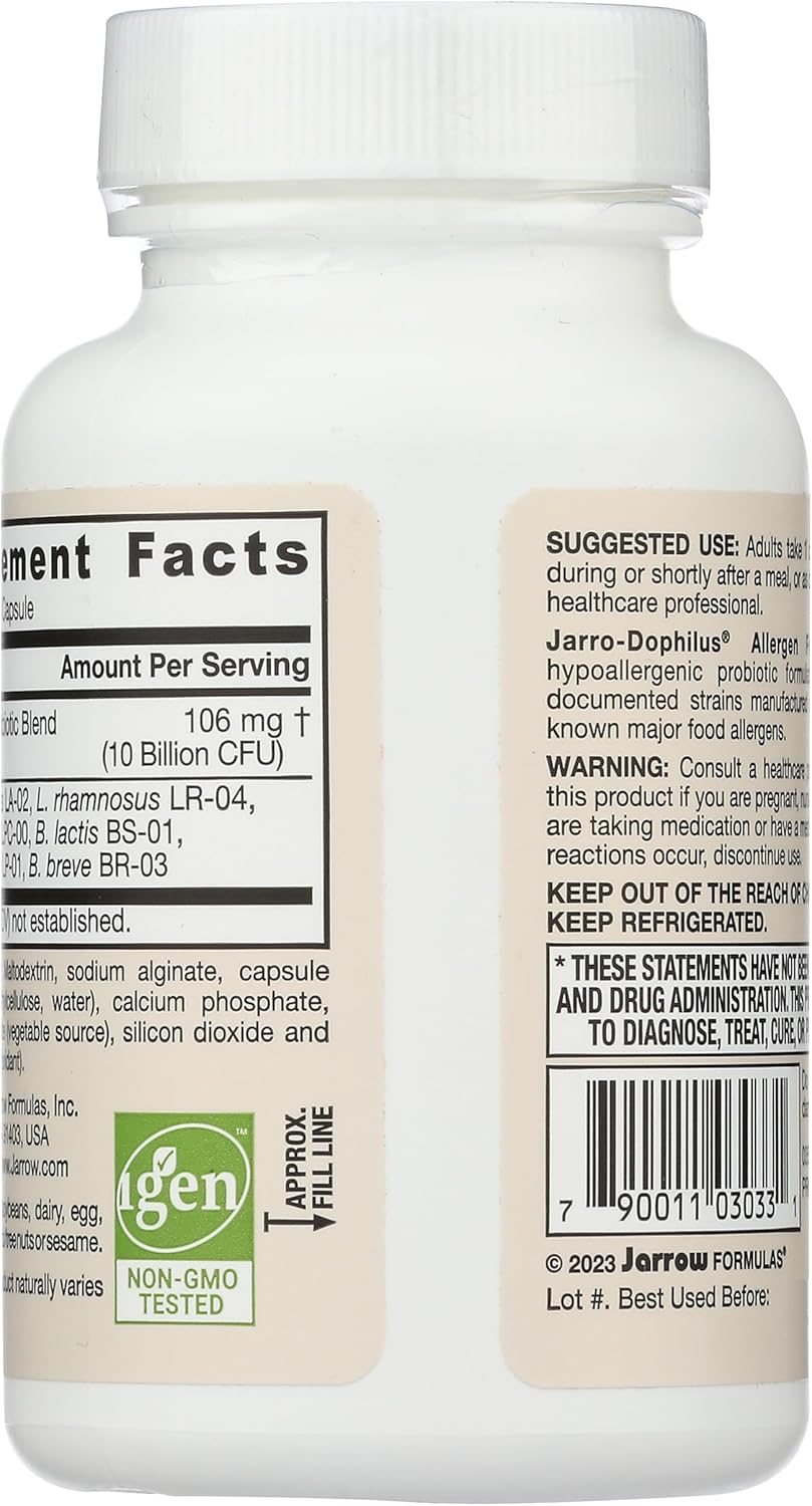 Jarrow Formulas Allergen-Free Junior Probiotics, 60 Count
