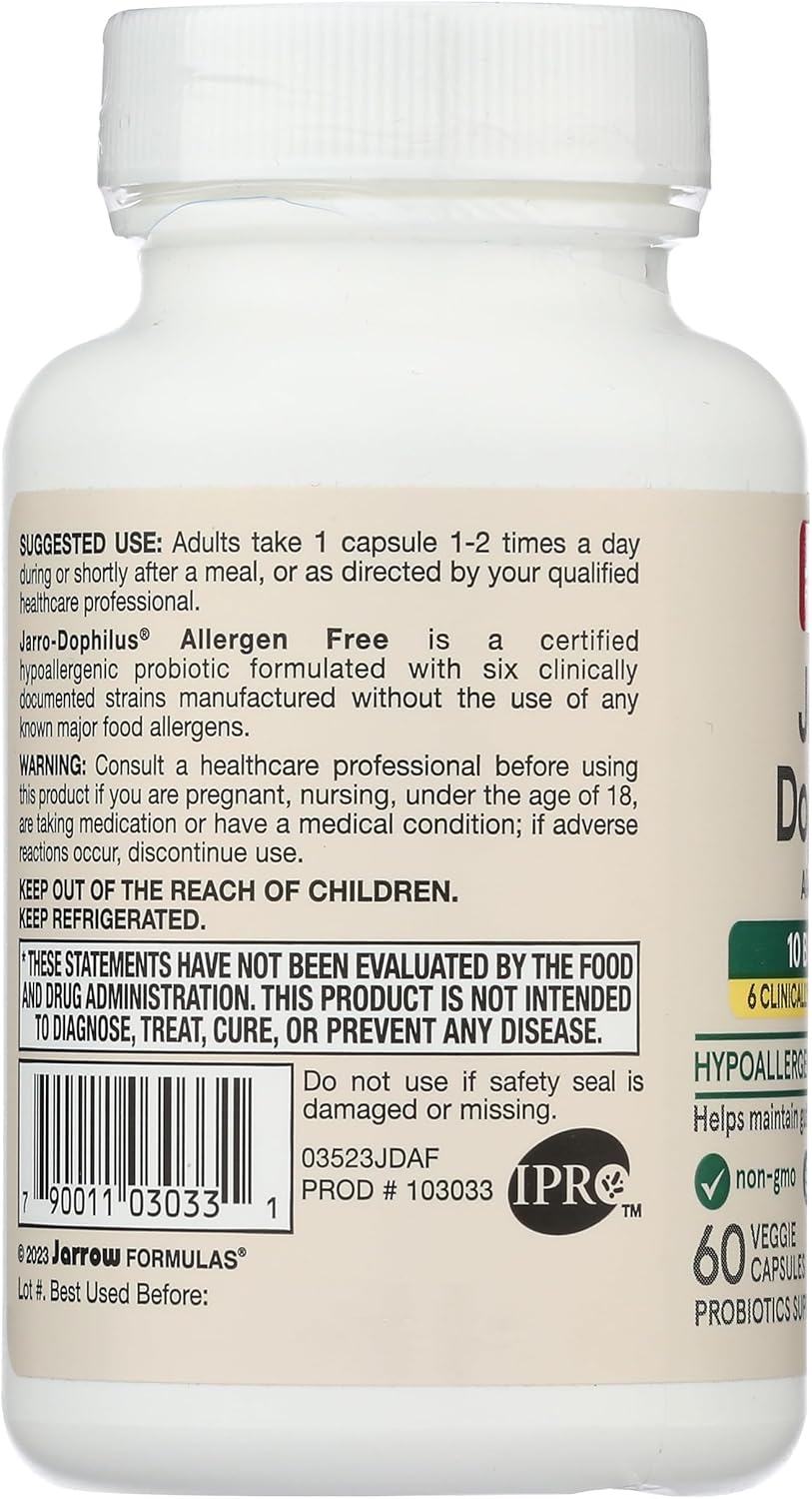 Jarrow Formulas Allergen-Free Junior Probiotics, 60 Count