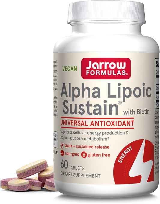 Jarrow Formulas Alpha Lipoic Sustain with Biotin - 300mg Universal Antioxidant Dietary Supplement - 60 Vegan Tablets - 60 Day Supply