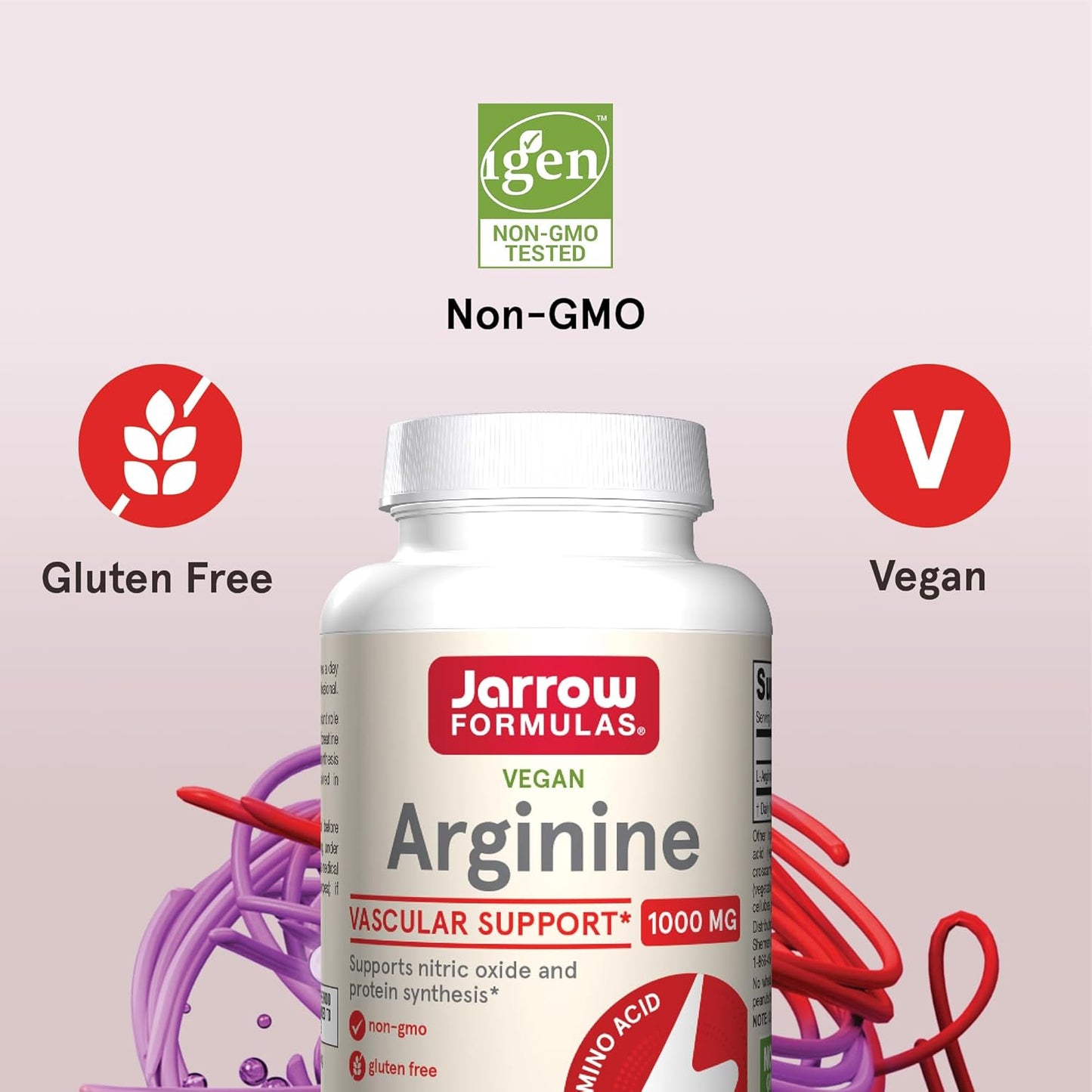 Jarrow Formulas Arginine 1000mg Tablets for Nitric Oxide & Protein Synthesis, 100 Day Supply