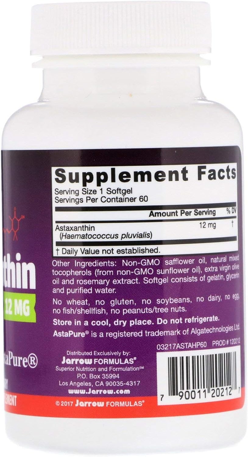 Jarrow Formulas® Astaxanthin 12 mg Softgels - Immune & Eye Health Antioxidant Support - 60 Day Supply