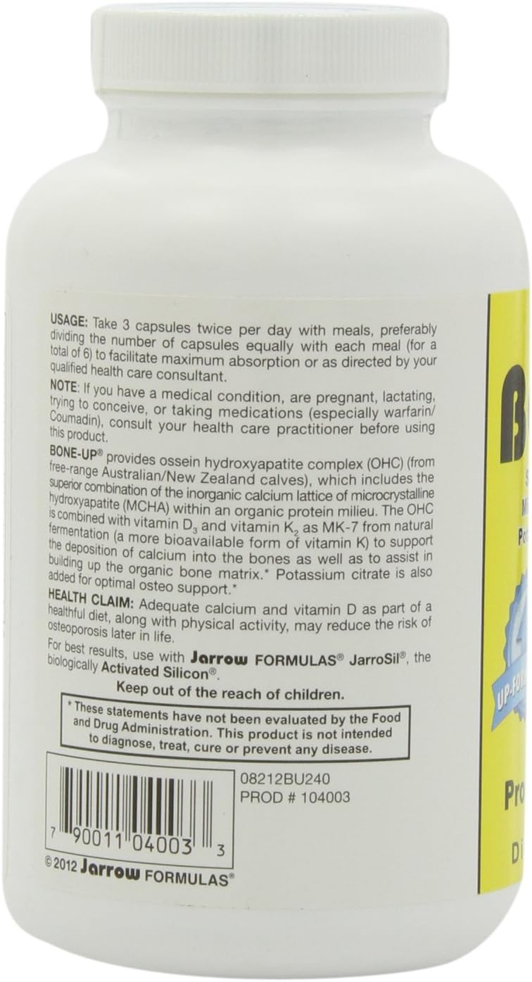 Jarrow Formulas Bone-Up Super Size 240 Capsules - Bone Health and Calcium Supplement