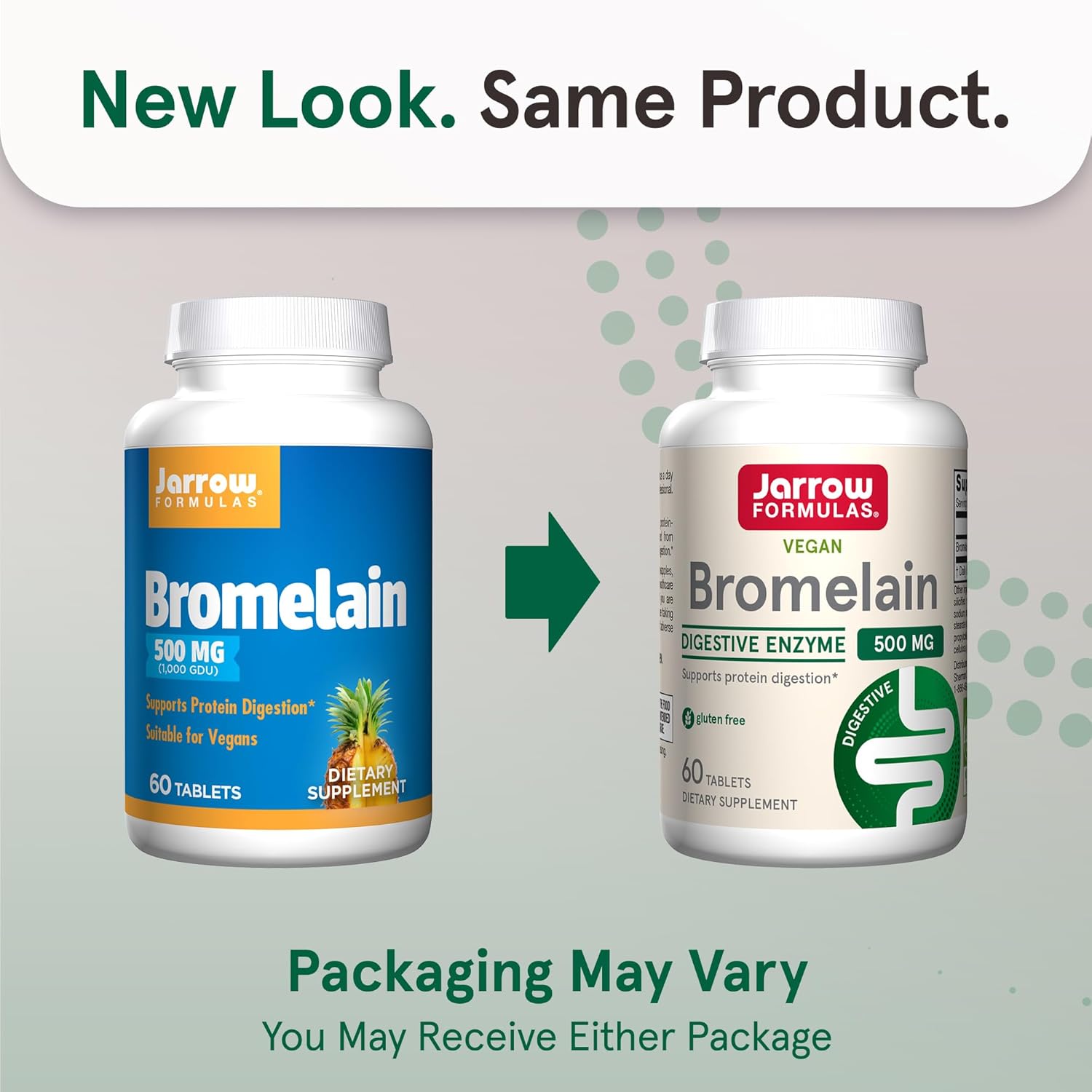 Jarrow Formulas Bromelain 500mg Tablets - Digestive Protein Supplement, 60ct x 12 Pack, 60 Day Supply