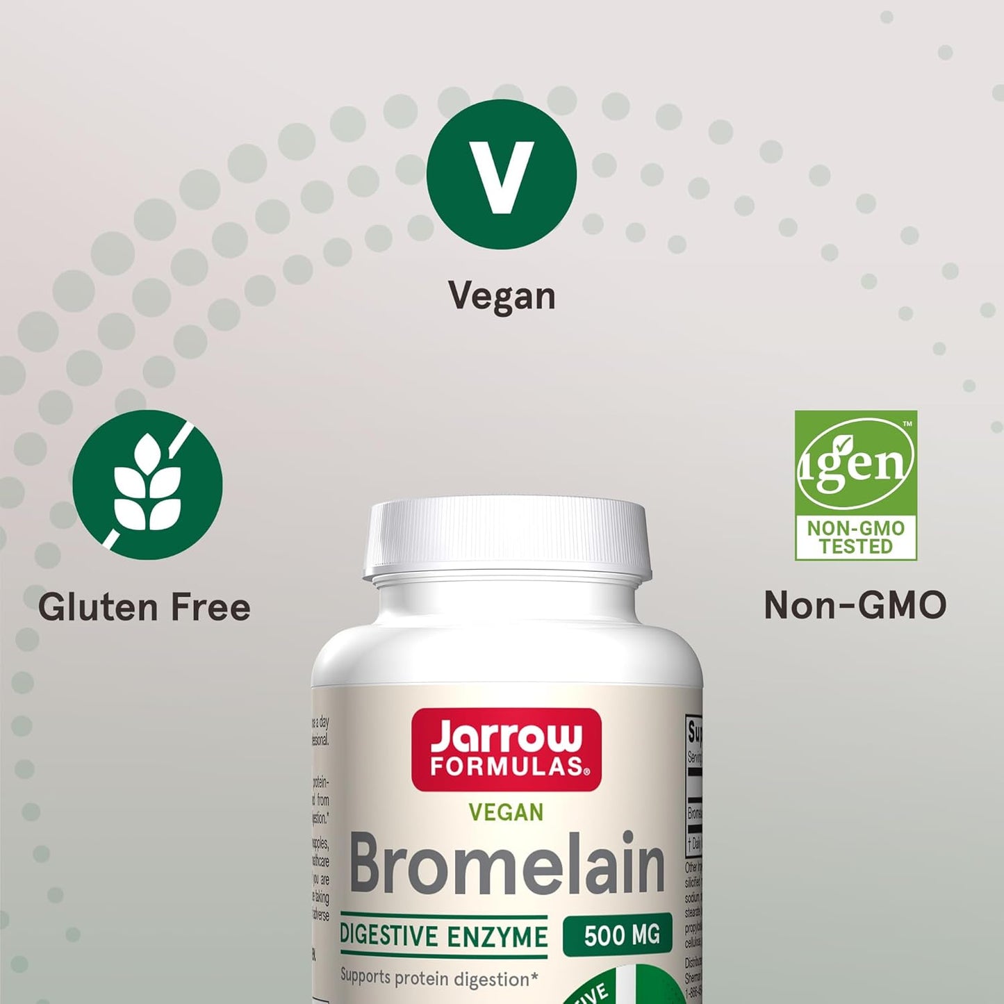 Jarrow Formulas Bromelain 500mg Tablets - Digestive Protein Supplement, 60ct x 12 Pack, 60 Day Supply