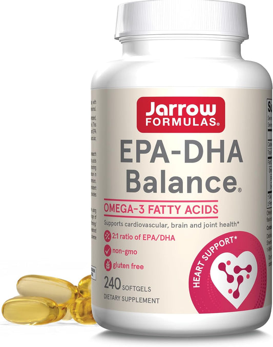 Jarrow Formulas EPA-DHA Balance 1,200 mg Omega-3 Softgels - Cardiovascular Support - 240 Count