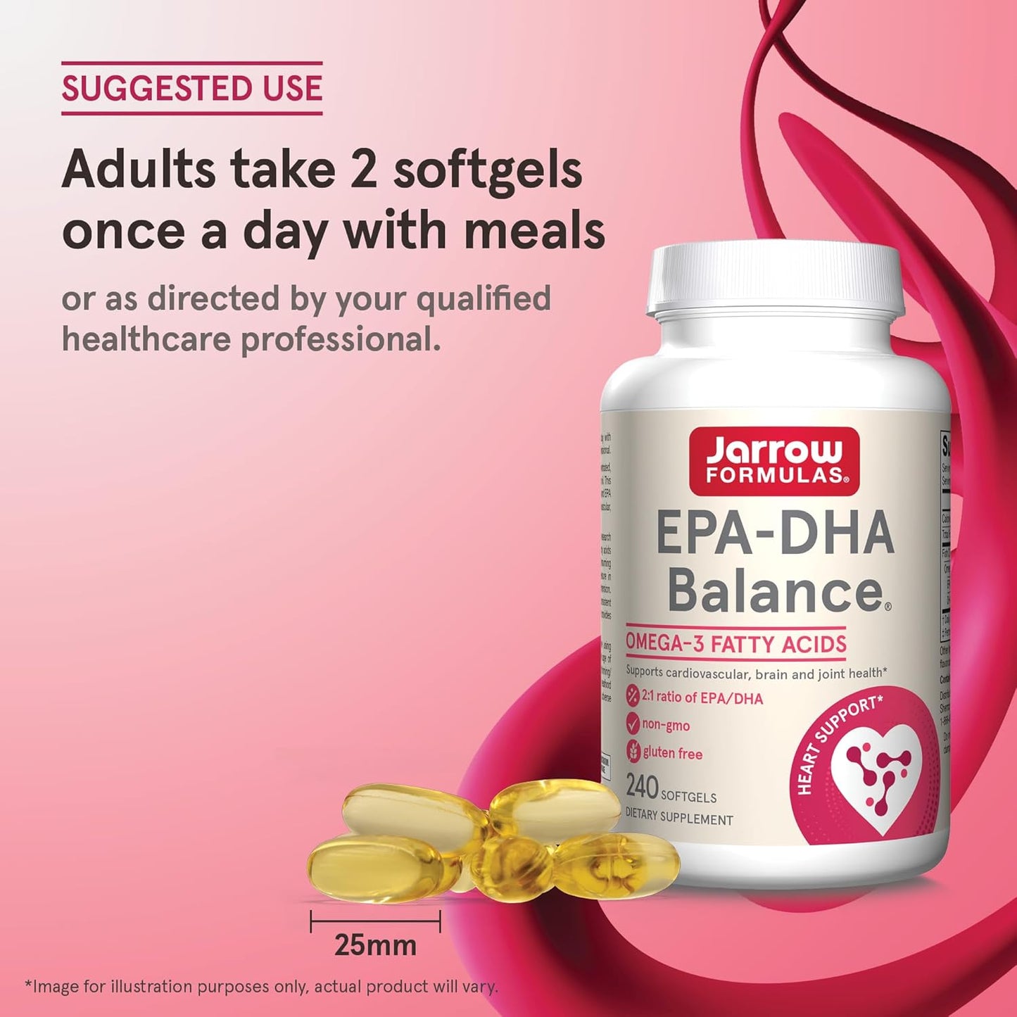 Jarrow Formulas EPA-DHA Balance 1,200 mg Omega-3 Softgels - Cardiovascular Support - 240 Count