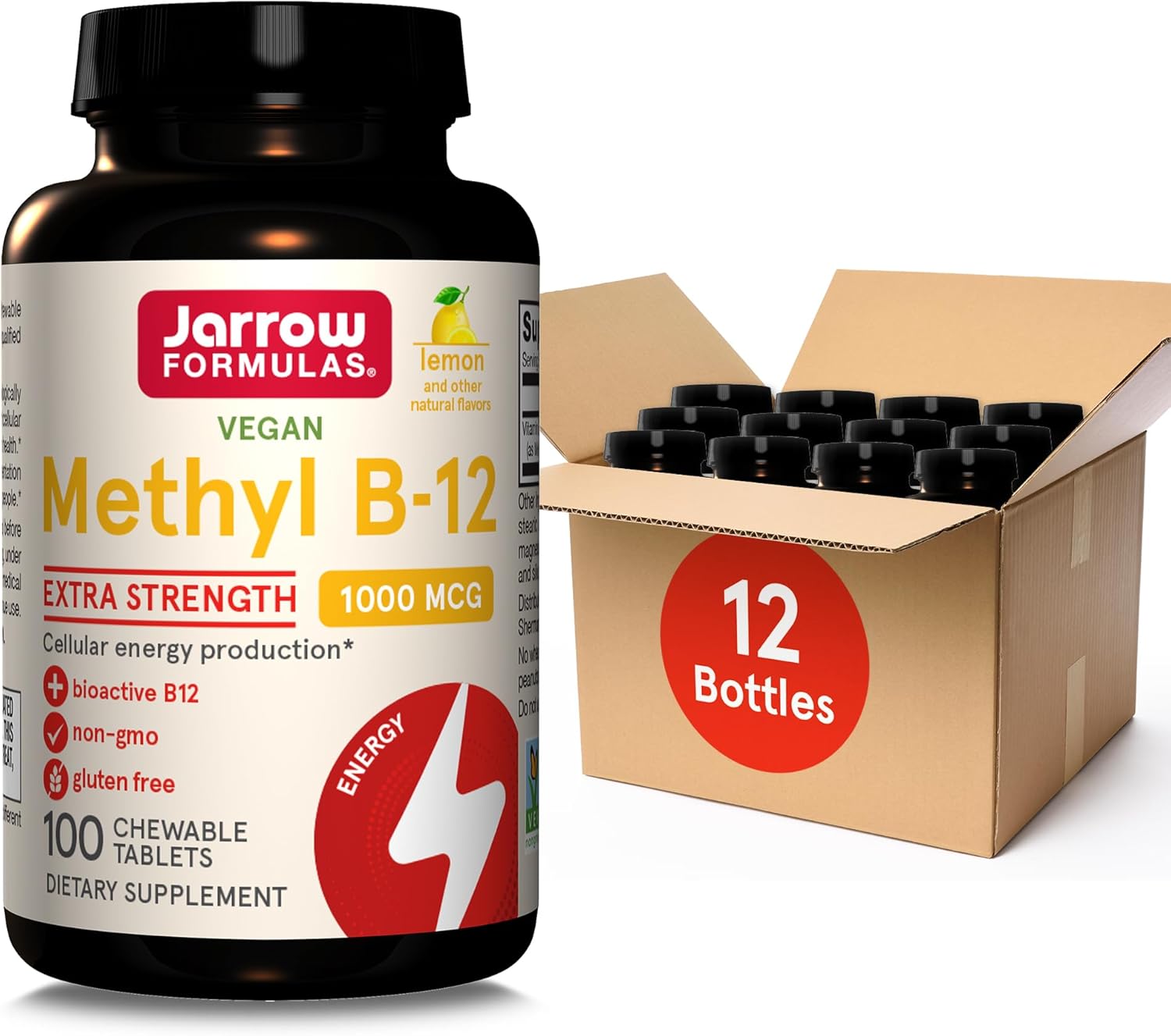 Jarrow Formulas Extra Strength Methyl B-12 Chewable Tablets for Cellular Energy - 100 Day Supply