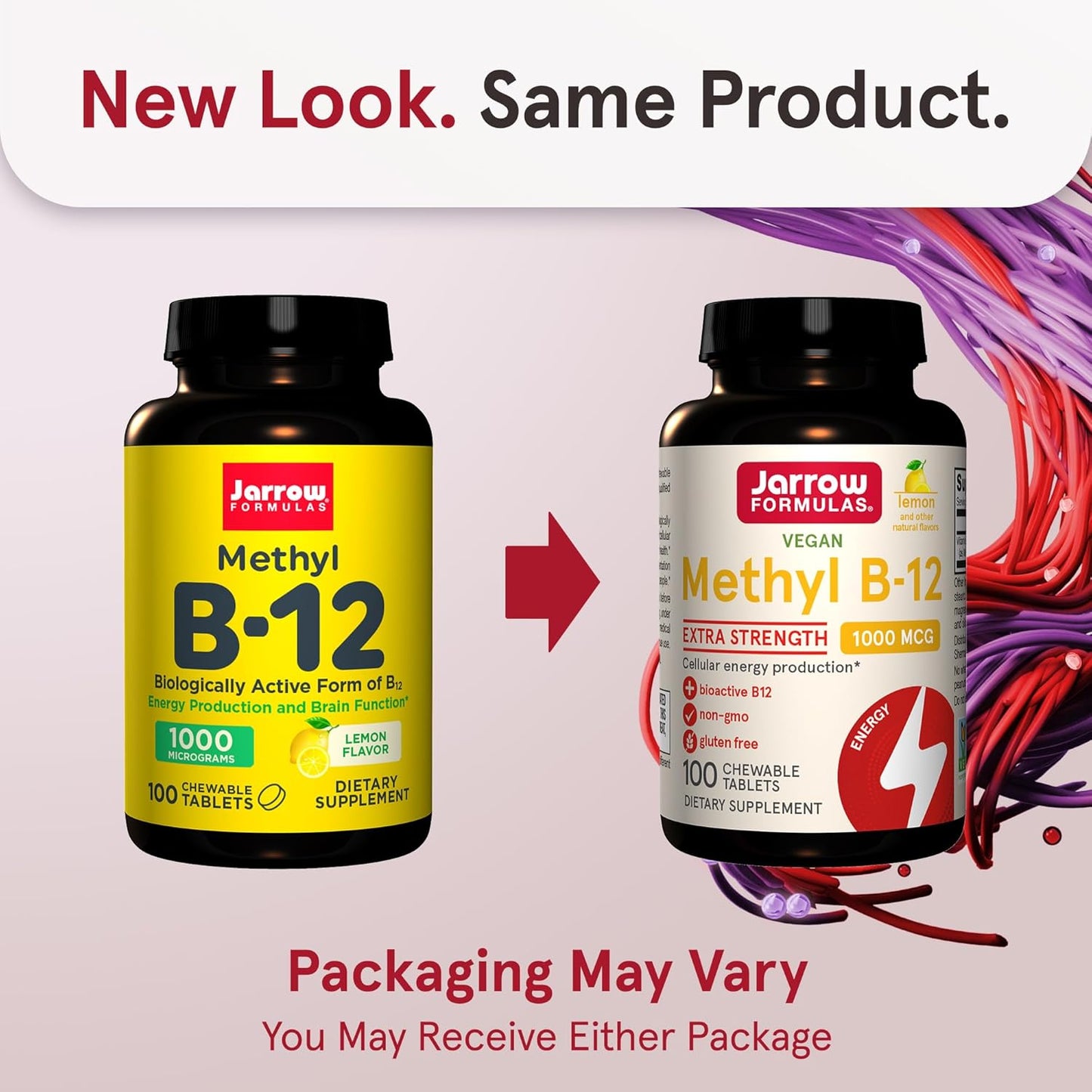 Jarrow Formulas Extra Strength Methyl B-12 Chewable Tablets for Cellular Energy - 100 Day Supply